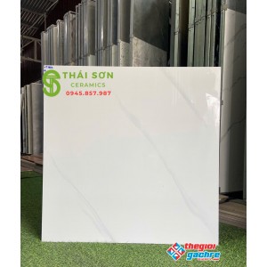 Gạch lát nền Vitto 80x80 màu trắng vân bóng kiếng